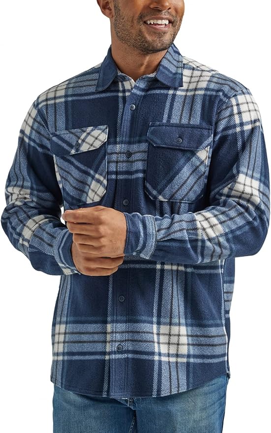 Wrangler Authentics Men's Long Sleeve Heavyweight Fleece Shirt